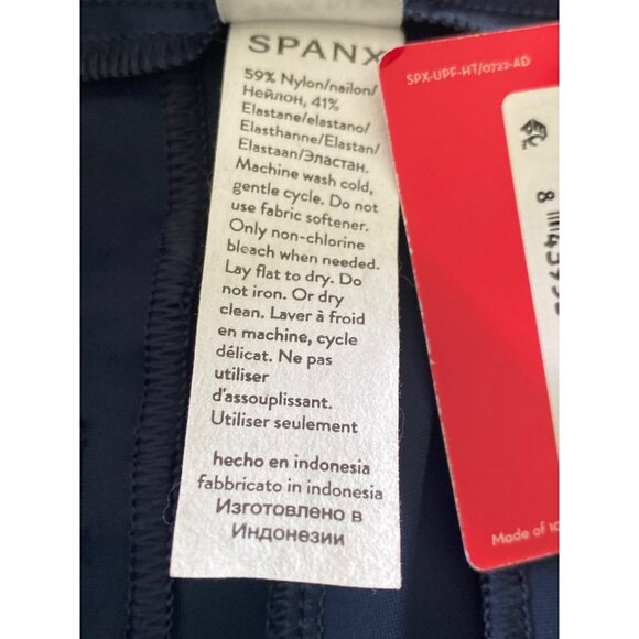 Spanx NWT 4" Midnight Navy Blue Sunshine Shorts, UPF 50+ Women's Size XL - Picture 6 of 6